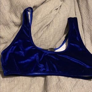 Blue Velvet Bikini Top